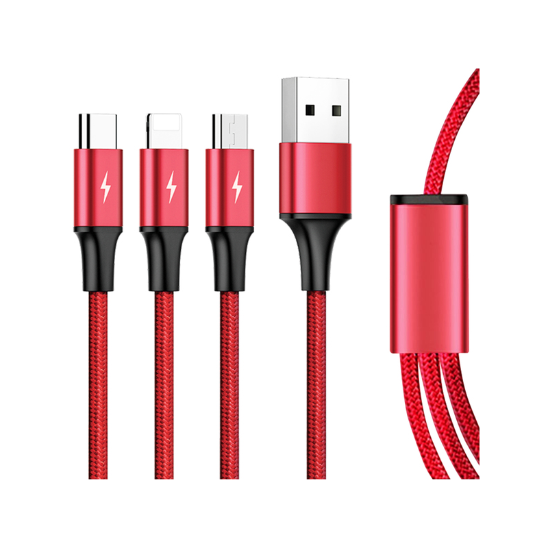 Kabel USB 2.0 Unitek C4049RD, 3w1 USB - USB typ C/microUSB/L… | PartsPC.pl