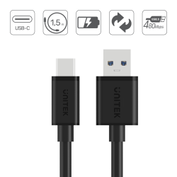 Kabel USB Unitek C14067BK USB-A 2.0 - USB-C, 1,5m | PartsPC.pl