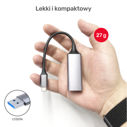 Kabel adapter Unitek U1312A USB-C 3.1 Gen 1 - RJ45 1000 Mbps… | PartsPC.pl