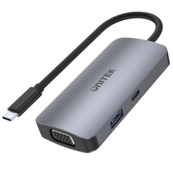 Hub USB-C Unitek D1051A 1x USB 3.1, VGA, 2x HDMI, PD | PartsPC.pl