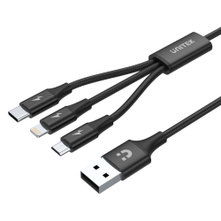 Kabel USB Unitek C14049BK USB 3 w 1 czarny (microUSB, Lightn… | PartsPC.pl