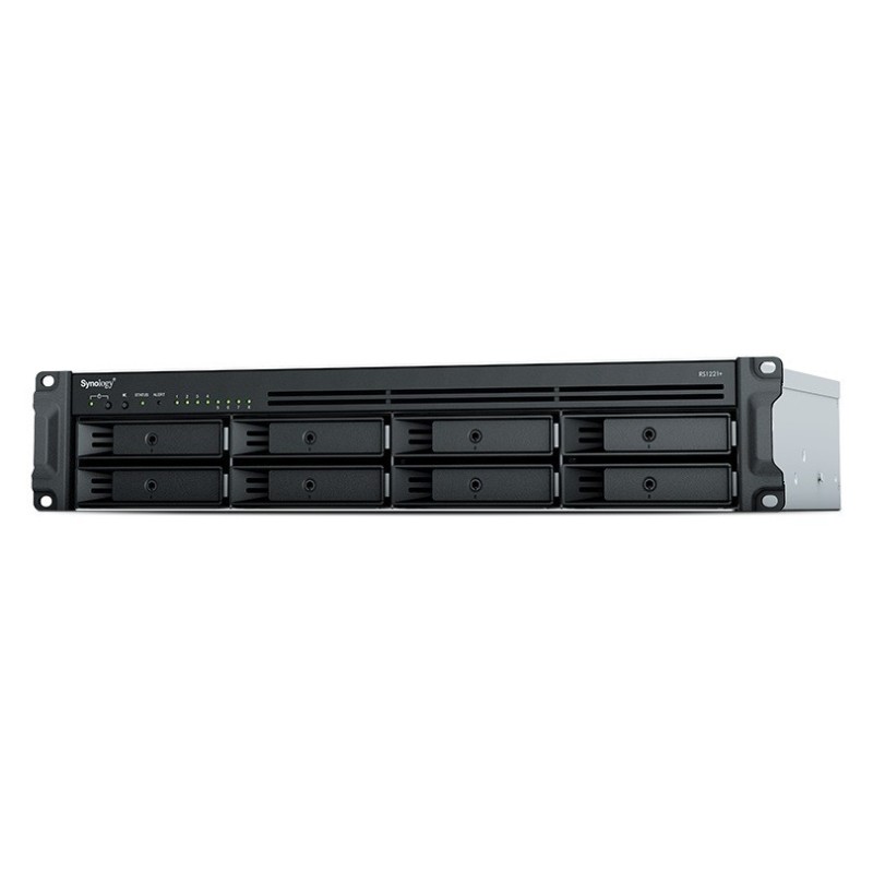 Synology RS1221+ | 8-zatokowy serwer NAS, AMD Ryzen, 4GB RAM, 4x 1GbE RJ-45, RACK 2U