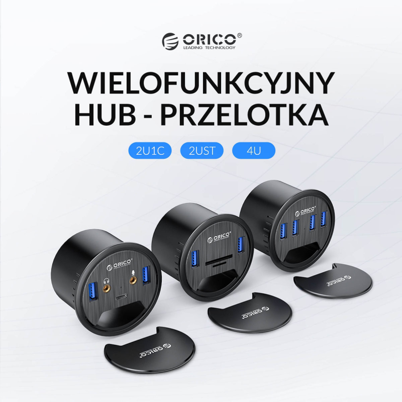 Hub USB Orico DESK-4U-BK-BP biurkowy 4 x USB 3.1 | PartsPC.pl