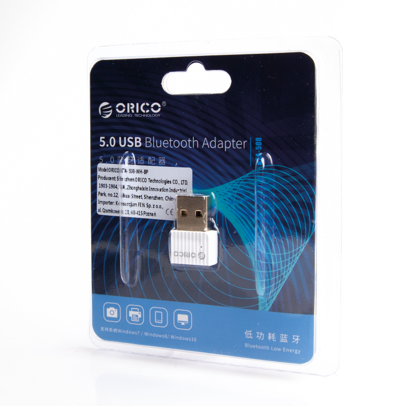 Adapter USB Bluetooth 5.0 Orico BTA-508-WH-BP biały | PartsPC.pl