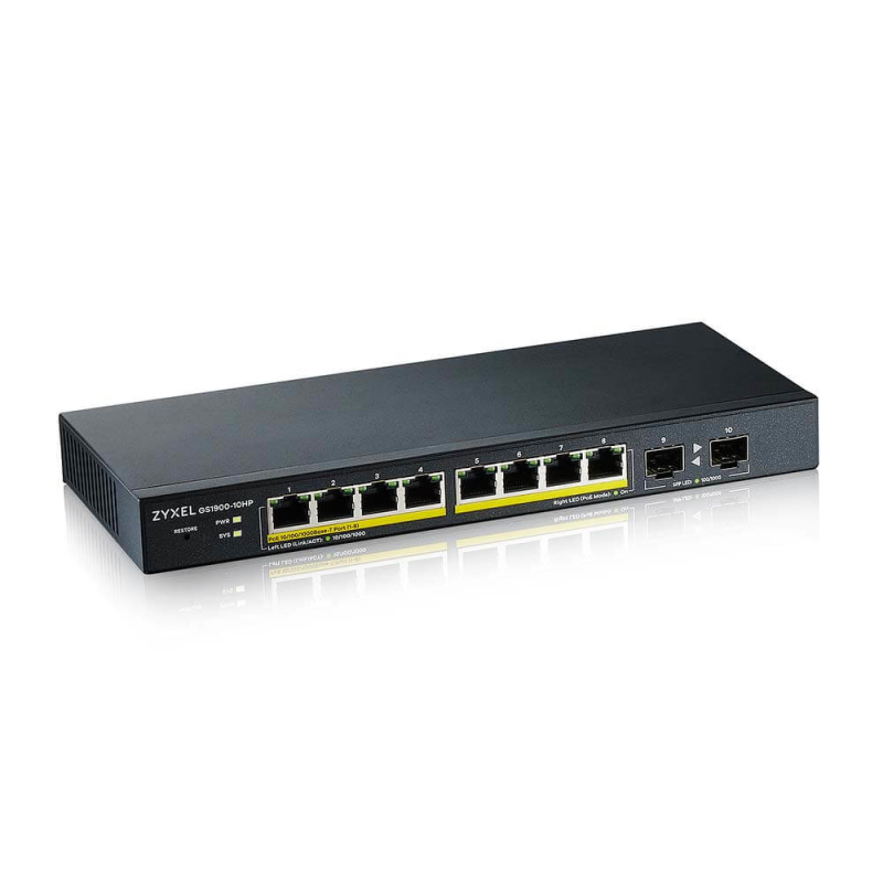 Switch zarządzalny Zyxel GS1900-10HP 8x10/100/1000 2xSFP | PartsPC.pl