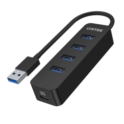 HUB USB-A Unitek H1117A 4xUSB-A 3.1, aktywny, 10W | PartsPC.pl