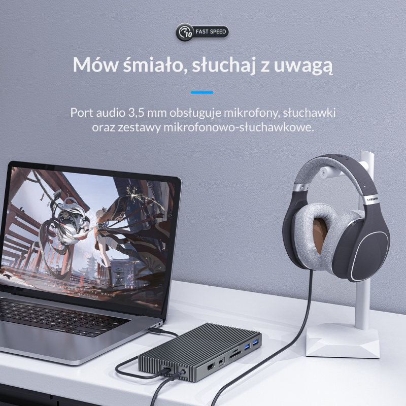 Stacja dokująca dysku M.2 z portami 9w1 Orico CDH-9N-GY-BP… | PartsPC.pl