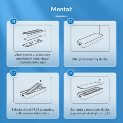 Obudowa na dysk Orico M223C3-G4-GY-BP na dysk zewnętrzny, SS… | PartsPC.pl