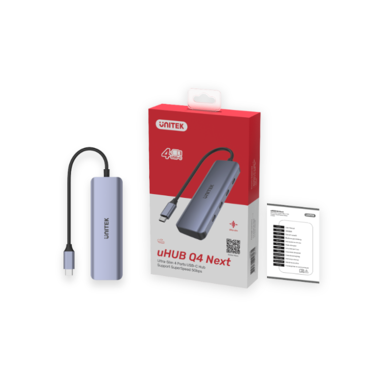 Hub USB-C Unitek H1107K, 3.1, 4 x USB-C, 5 Gbps | PartsPC.pl