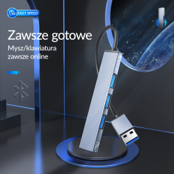 Hub USB Orico AH-A12F-GY-BP 3*USB-A, czytnik microSD 5 Gbps… | PartsPC.pl
