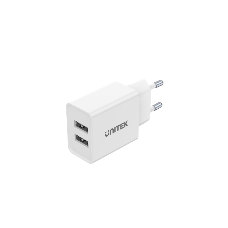 Ładowarka Sieciowa Unitek P1113A-EU 2xUSB-A 12W, biała | PartsPC.pl
