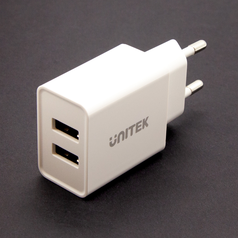 Ładowarka Sieciowa Unitek P1113A-EU 2xUSB-A 12W, biała | PartsPC.pl