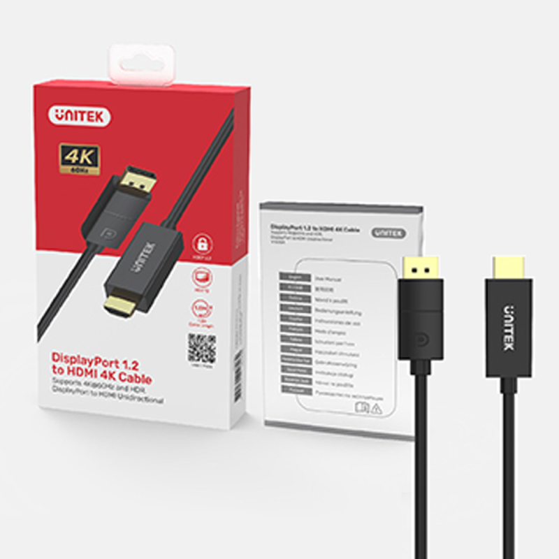 Kabel adapter Unitek V1608A DisplayPort 1.2 - HDMI 2.0 4K 60… | PartsPC.pl