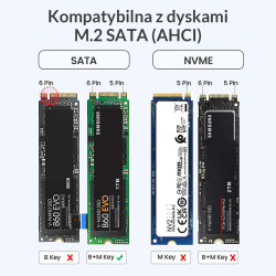 Obudowa na dysk Orico PWM2-BK-EP M.2 SATA USB-C czarna | PartsPC.pl