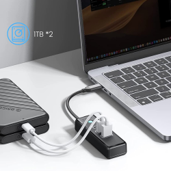 HUB USB-C Orico PWC2U-C3-015-BK-EP 2x USB-A 3.1 + USB-C, cza… | PartsPC.pl