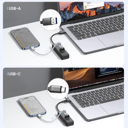 HUB USB-C Orico PWC2U-C3-015-BK-EP 2x USB-A 3.1 + USB-C, cza… | PartsPC.pl