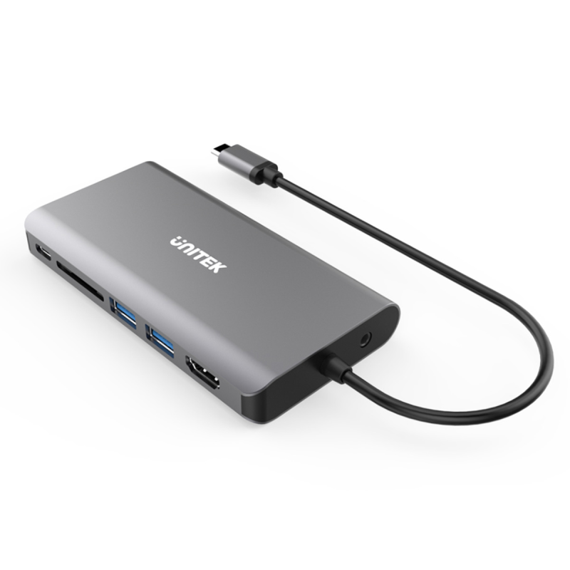 Hub USB-C Unitek D1019B 3.1 8w1, Power Delivery 100W | PartsPC.pl