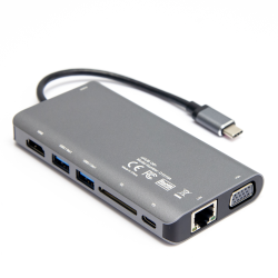 Hub USB-C Unitek D1019B 3.1 8w1, Power Delivery 100W | PartsPC.pl