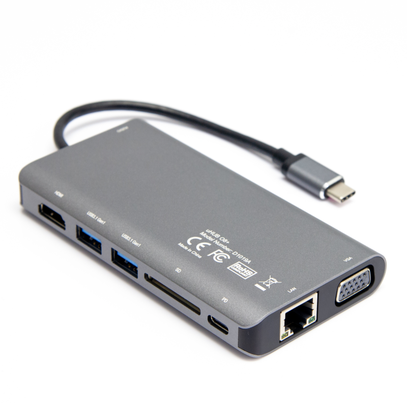 Hub USB-C Unitek D1019B 3.1 8w1, Power Delivery 100W | PartsPC.pl