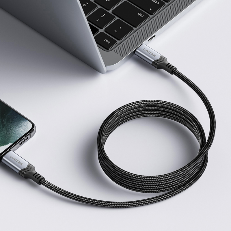 Kabel USB-C Unitek C14110GY-2M do ładowania PD 240W, 2m | PartsPC.pl