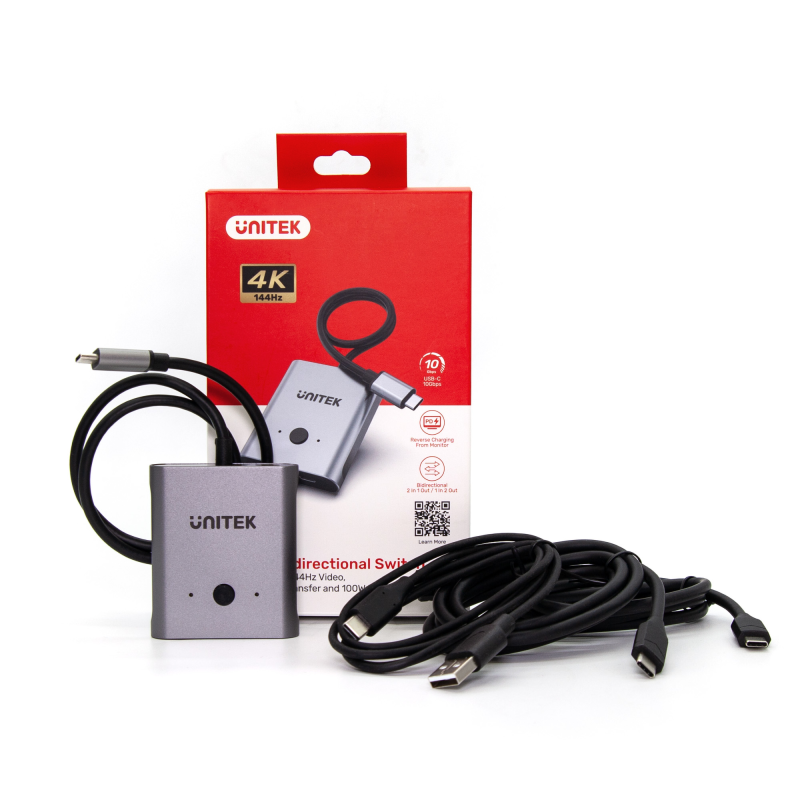 Przełącznik Dwukierunkowy Unitek D1078A USB-C 4K 144Hz PD 10… | PartsPC.pl