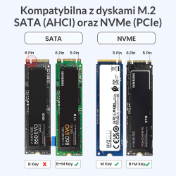 Obudowa na dysk Orico PWDM2-G2-BK-EP M.2 NVMe/SATA 10Gbps cz… | PartsPC.pl