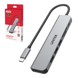 Hub USB-C Unitek H1118A 7w1, HDMI 4K, 3x USB-A, USB-C PD 100… | PartsPC.pl