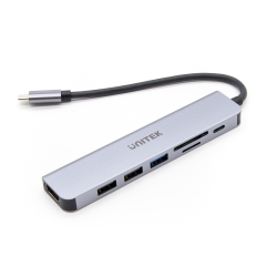 Hub USB-C Unitek H1118A 7w1, HDMI 4K, 3x USB-A, USB-C PD 100… | PartsPC.pl