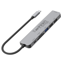 Hub USB-C Unitek H1118A 7w1, HDMI 4K, 3x USB-A, USB-C PD 100… | PartsPC.pl