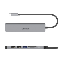 Hub USB-C Unitek H1118A 7w1, HDMI 4K, 3x USB-A, USB-C PD 100… | PartsPC.pl