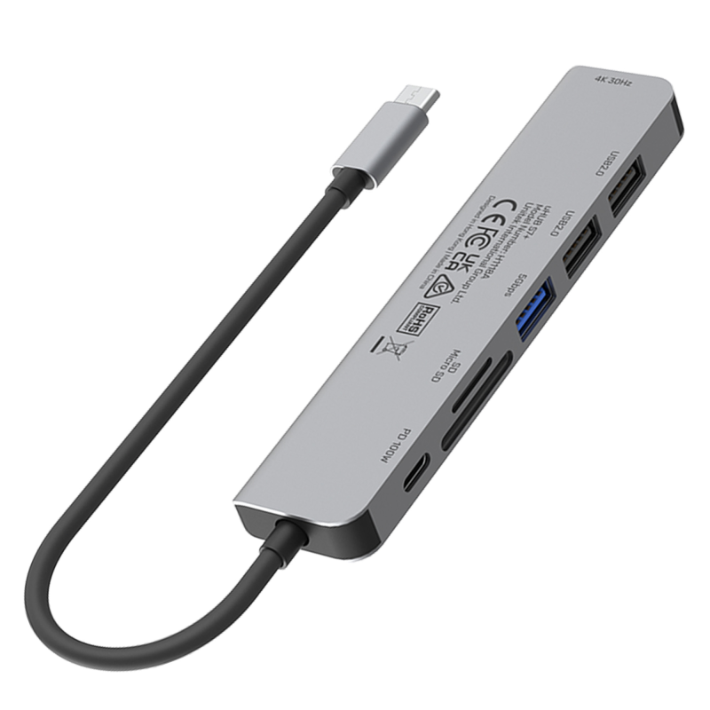 Hub USB-C Unitek H1118A 7w1, HDMI 4K, 3x USB-A, USB-C PD 100… | PartsPC.pl