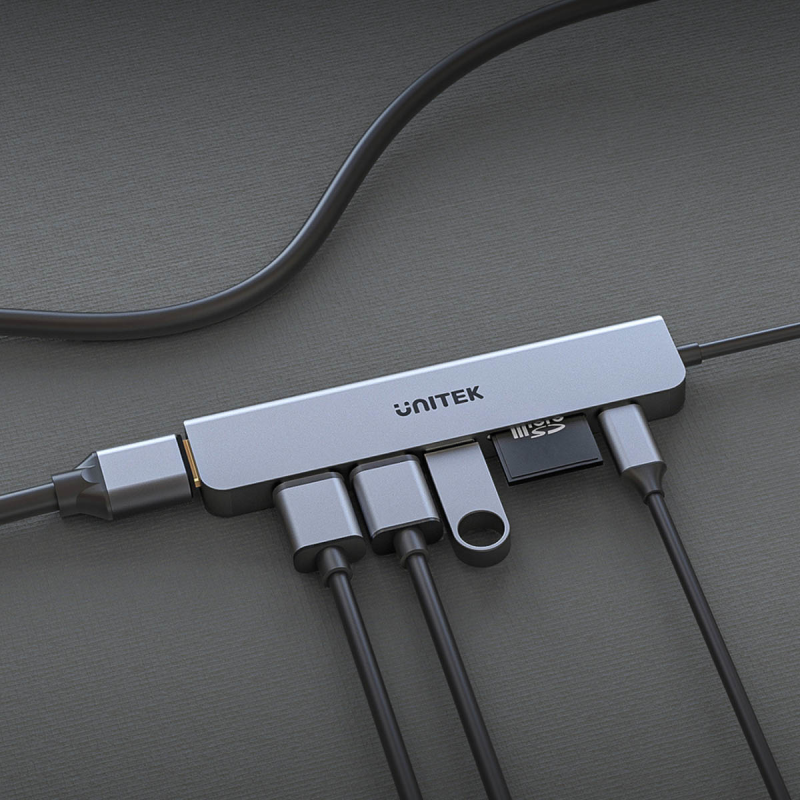 Hub USB-C Unitek H1118A 7w1, HDMI 4K, 3x USB-A, USB-C PD 100… | PartsPC.pl