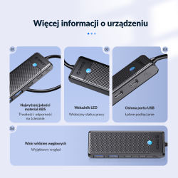 Hub USB-C Orico PAPW2AC-C3-015-BK-EP 2x USB-A, 2x USB-C, PD … | PartsPC.pl