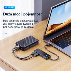 HUB USB-A Orico PAPW4A-U3-015-BK-EP USB-A 4x USB-A 3.0 5Gbps… | PartsPC.pl