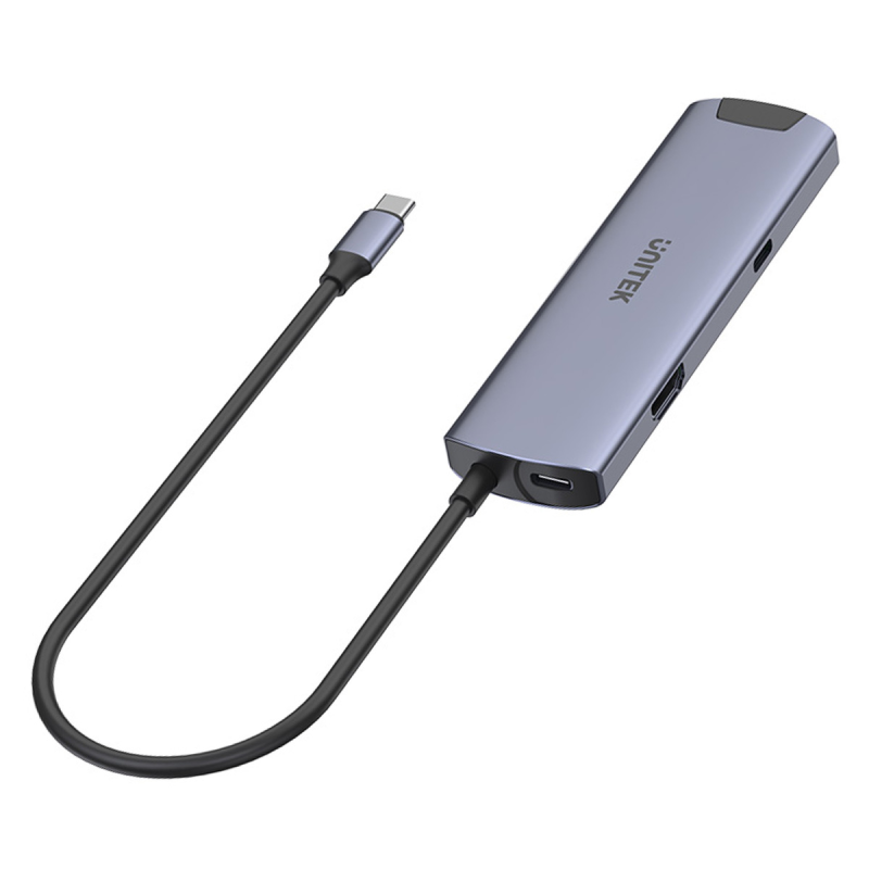 Hub Aktywny USB-C UNITEK 5Gbps, HDMI RJ-45 PD 100W | PartsPC.pl