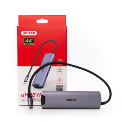 Hub Aktywny USB-C UNITEK 5Gbps, HDMI RJ-45 PD 100W | PartsPC.pl