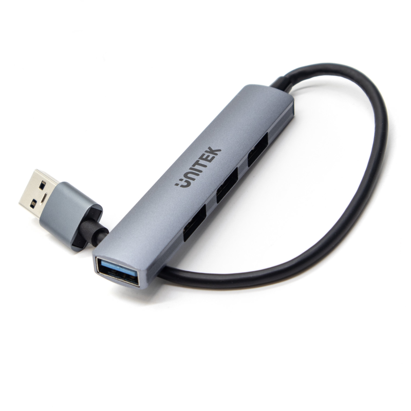 Hub USB Unitek H1208A 1xUSB-A 5 Gbps, 3xUSB-A 2.0 alu | PartsPC.pl