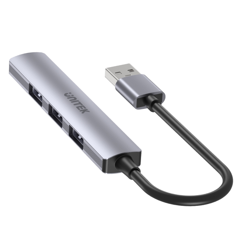 Hub USB Unitek H1208A 1xUSB-A 5 Gbps, 3xUSB-A 2.0 alu | PartsPC.pl