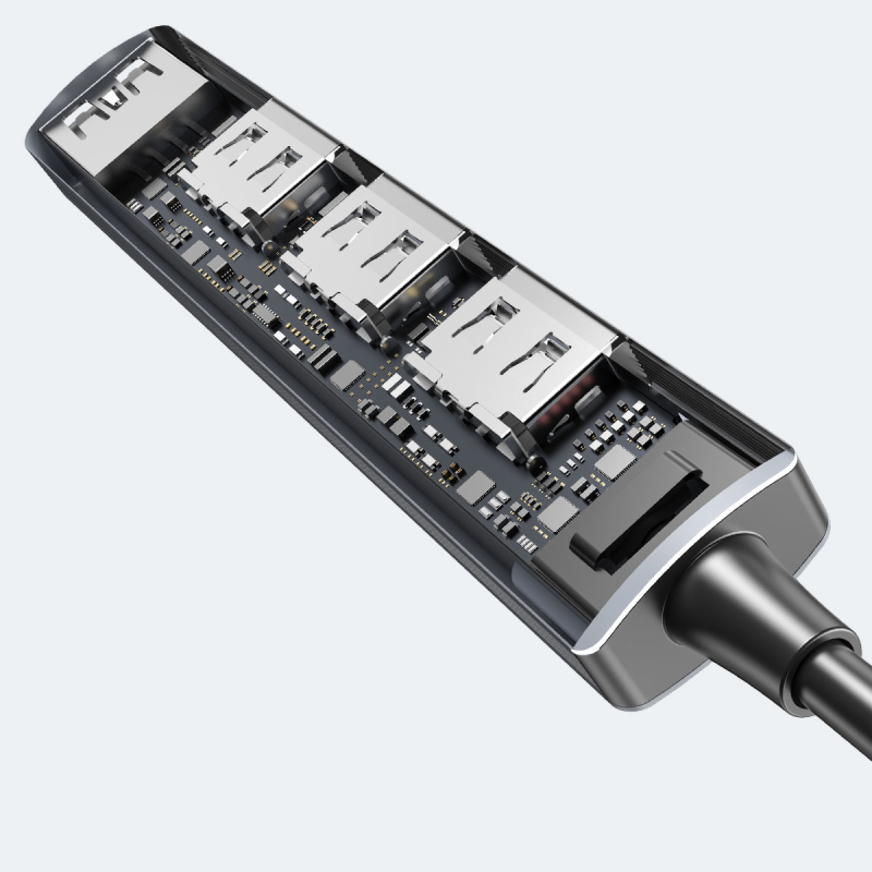 Hub USB Unitek H1208A 1xUSB-A 5 Gbps, 3xUSB-A 2.0 alu | PartsPC.pl