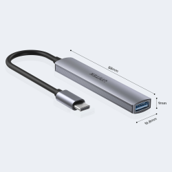 HUB USB-C Unitek H1208B 1xUSB-A 5 Gbps, 3xUSB-A 2.0 alu | PartsPC.pl