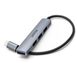HUB USB-C Unitek H1208B 1xUSB-A 5 Gbps, 3xUSB-A 2.0 alu | PartsPC.pl