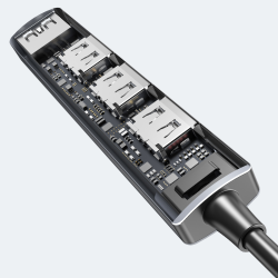 HUB USB-C Unitek H1208B 1xUSB-A 5 Gbps, 3xUSB-A 2.0 alu | PartsPC.pl