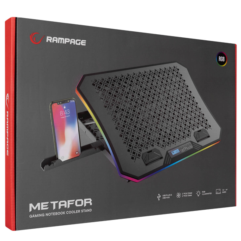 Podstawka chłodząca Rampage AD-RC34 pod laptopa 10-19" LED U… | PartsPC.pl