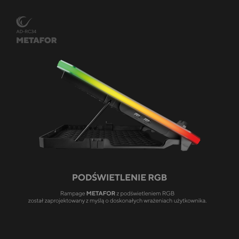 Podstawka chłodząca Rampage AD-RC34 pod laptopa 10-19" LED U… | PartsPC.pl