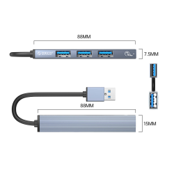 HUB USB-A Orico AH-A13-GY-EP-HW 1xUSB-A 3.1, 3xUSB-A 2.0, 5G… | PartsPC.pl
