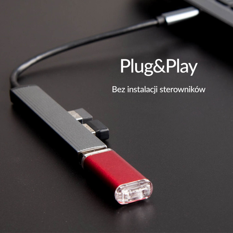 HUB USB-C Orico AH-13-GY-EP-HW USB-A 5Gbps, 3xUSB-A 2.0, alu… | PartsPC.pl