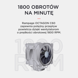 Chłodzenie CPU Rampage OCTAGONC60-WHITE LGA1700/AM5 1800RPM … | PartsPC.pl