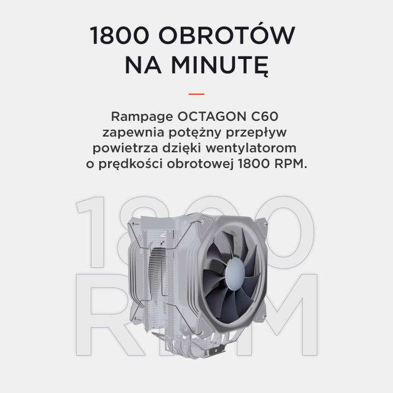 Chłodzenie CPU Rampage OCTAGONC60-WHITE LGA1700/AM5 1800RPM … | PartsPC.pl