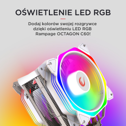 Chłodzenie CPU Rampage OCTAGONC60-WHITE LGA1700/AM5 1800RPM … | PartsPC.pl