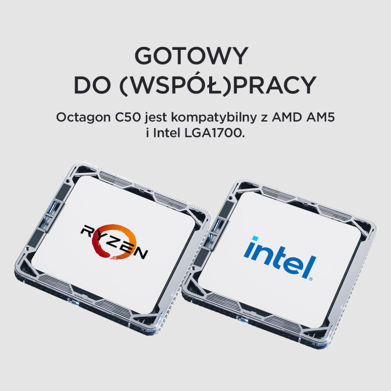Chłodzenie CPU Rampage OCTAGONC50-WHITE LGA1700/AM5 1800RPM … | PartsPC.pl